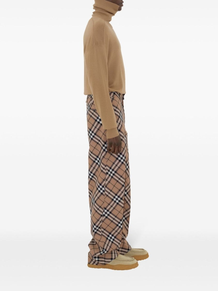 Burberry Beige Check Trousers