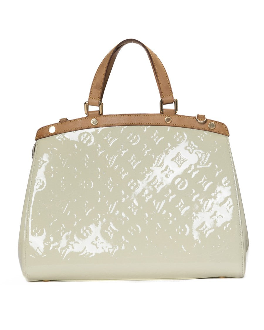 Louis Vuitton Brea Gm Cream Patent Leather Tote Bag