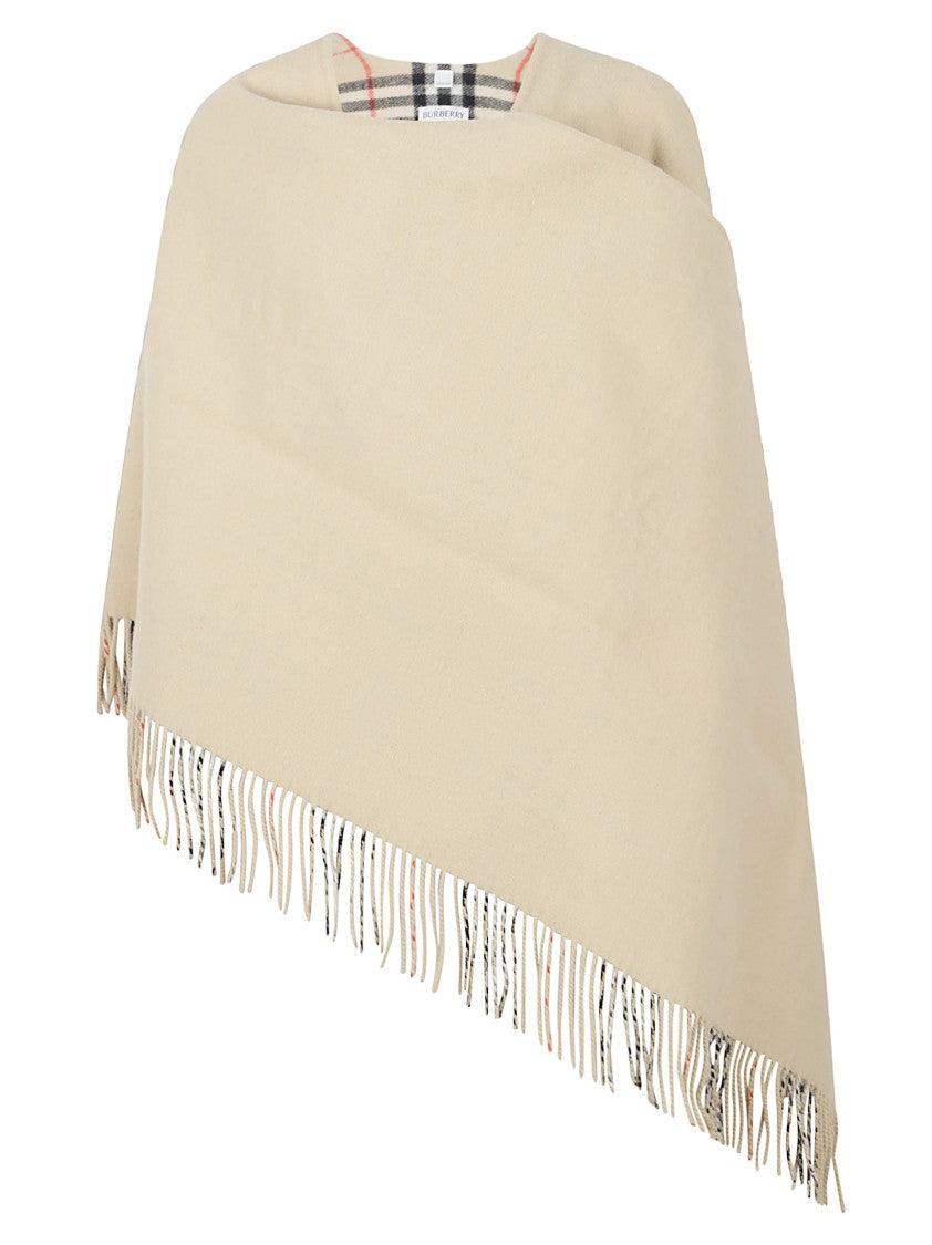 Burberry Beige Wool House Check Cape