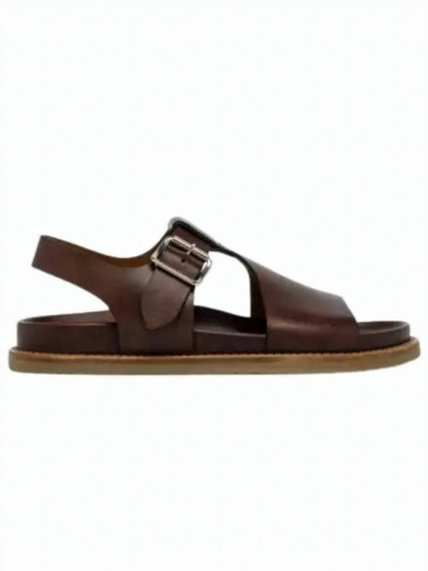 Buttero Brown Sandal With Adjustable Ankle Strap