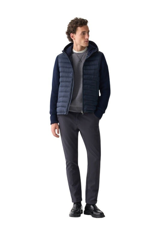 Colmar Blue Quilted Front Adjustable Hood Windbreaker