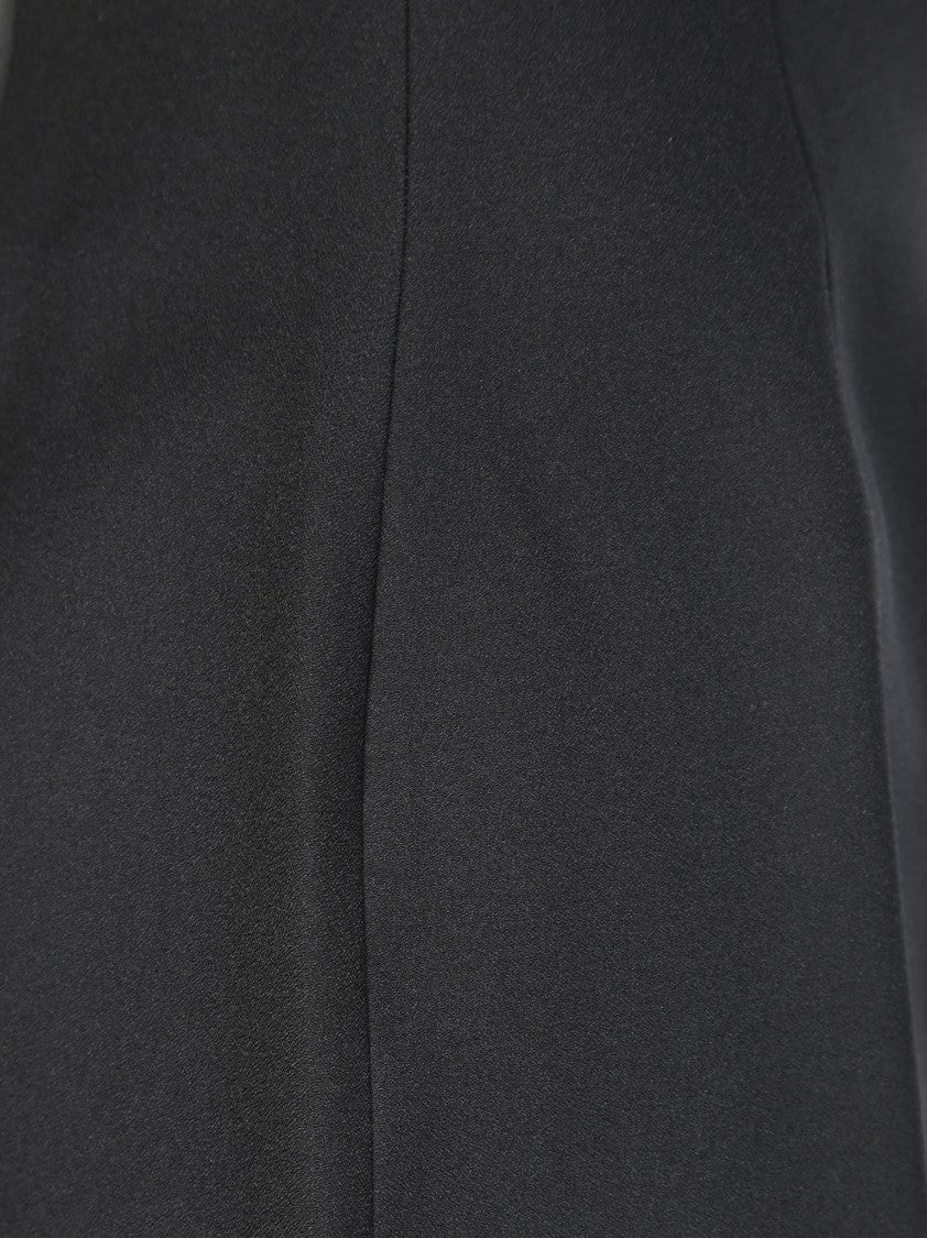 The Andamane Fitted Black Mini Skirt With Subtle Slit Detail