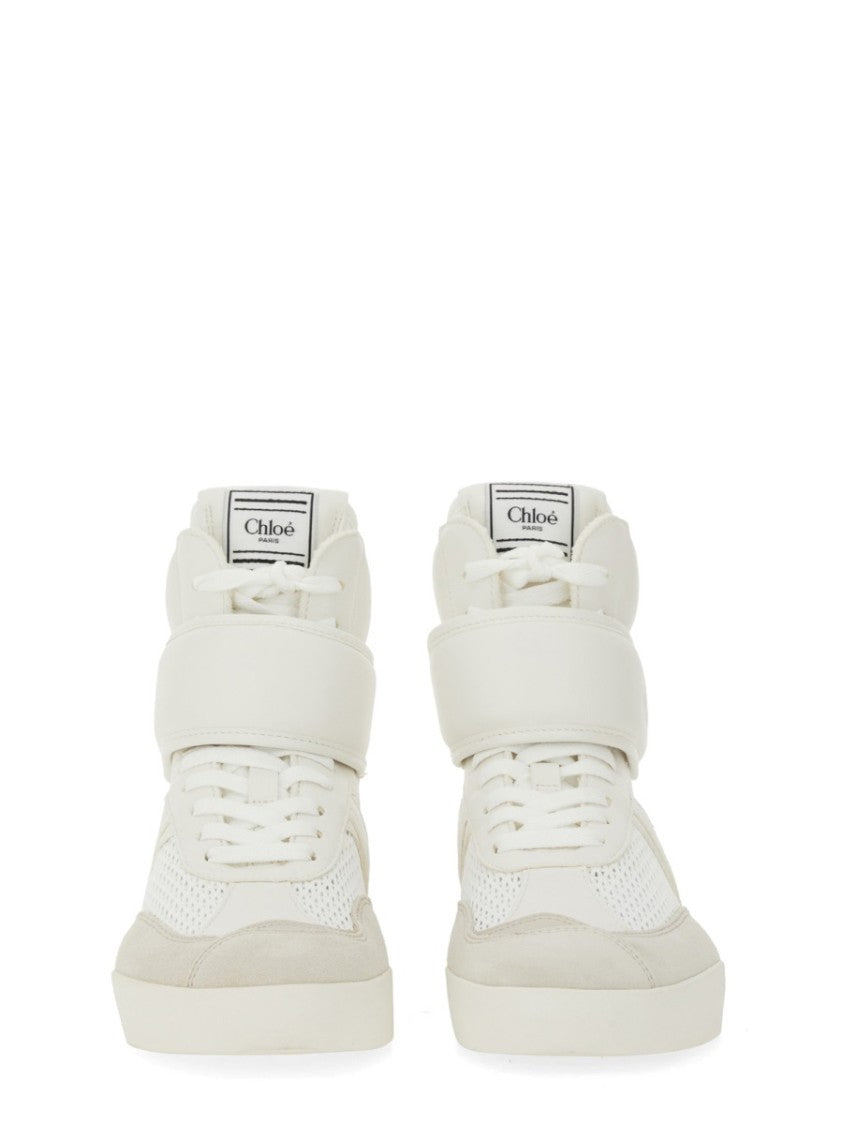 Chloé Kick Low-Top Calf Leather Ankle Sneakers