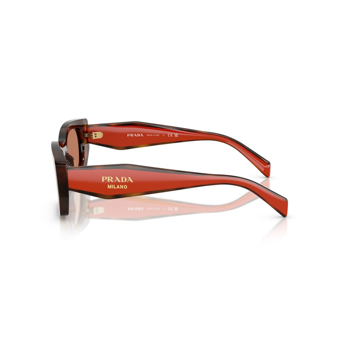 Prada 0Pr B05s Rectangular Tortoiseshell Acetate Sunglasses
