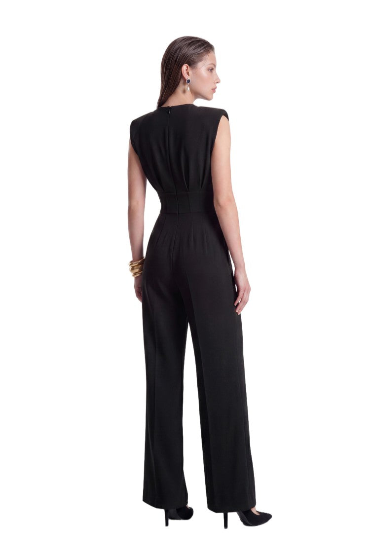 Saiid Kobeisy Structured Pleated Jumpsuit With Wide-Leg Design