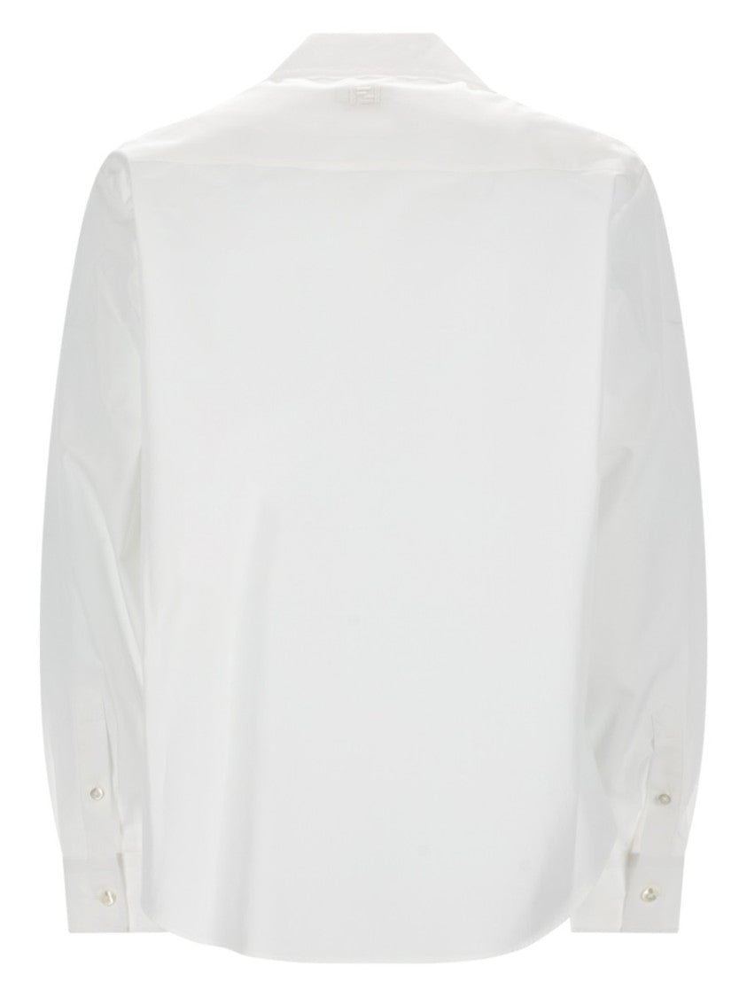Fendi Long-Sleeve Pointed Collar Cotton Shirt