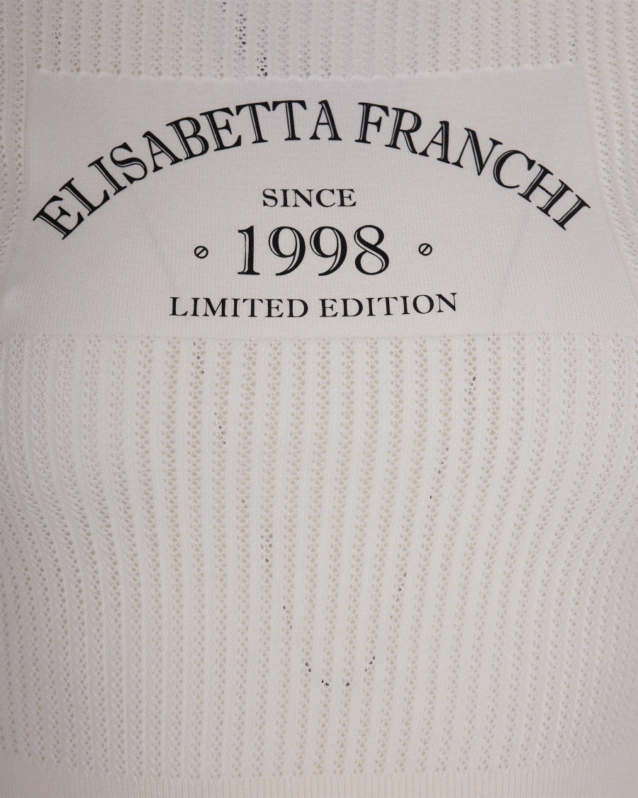 Elisabetta Franchi Knitted Top With Printed Logo