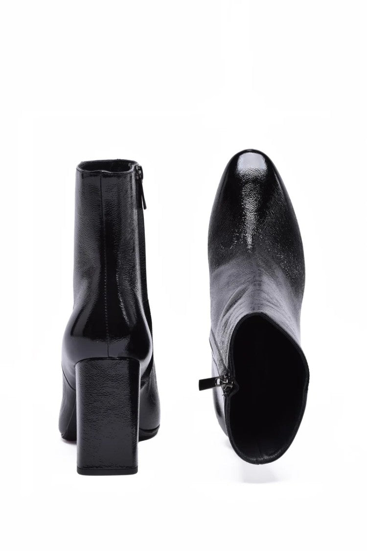 Sergio Levantesi Patent Leather Ankle Boot - Black