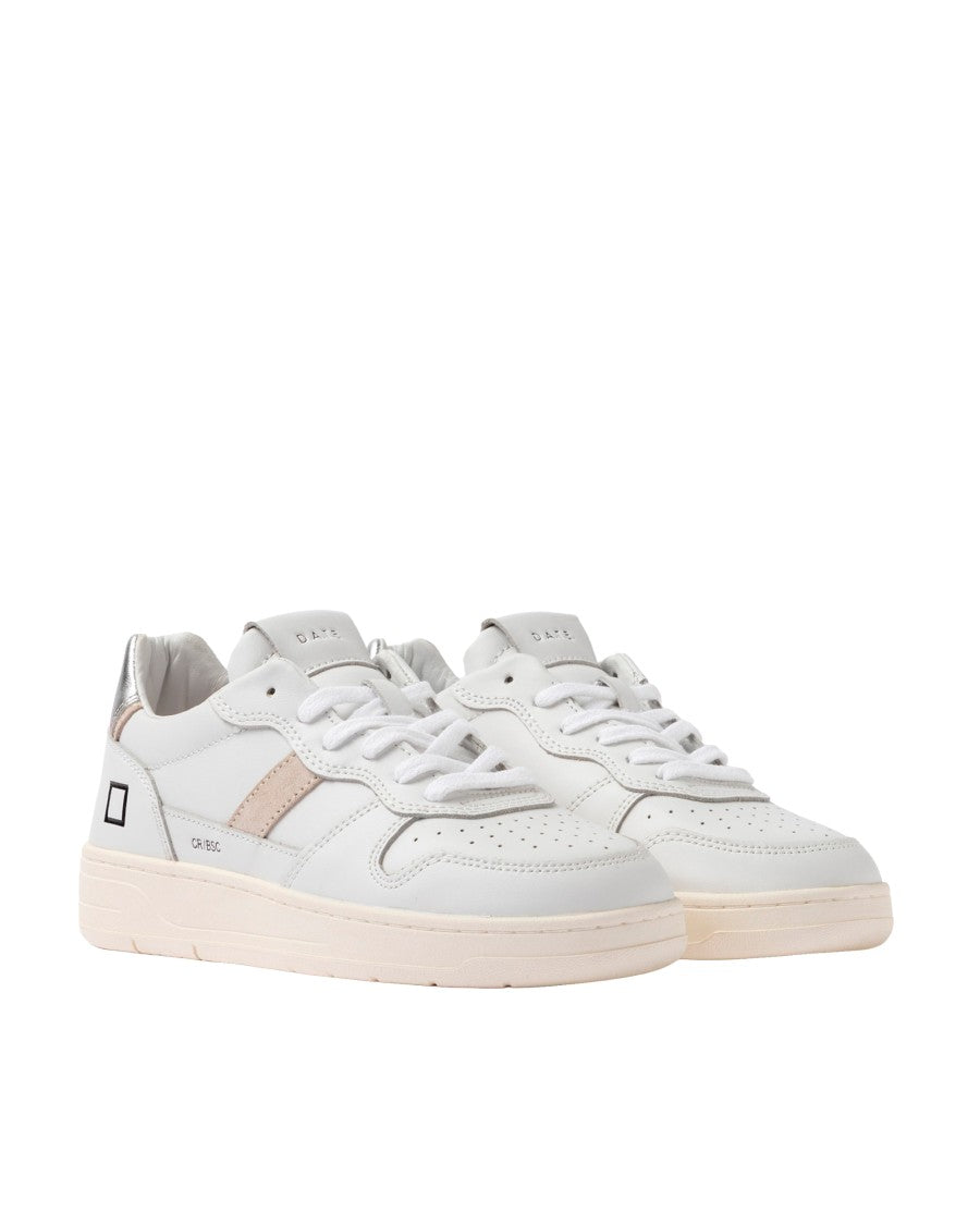 D.A.T.E White And Silver Court 2.0 Basic Sneakers