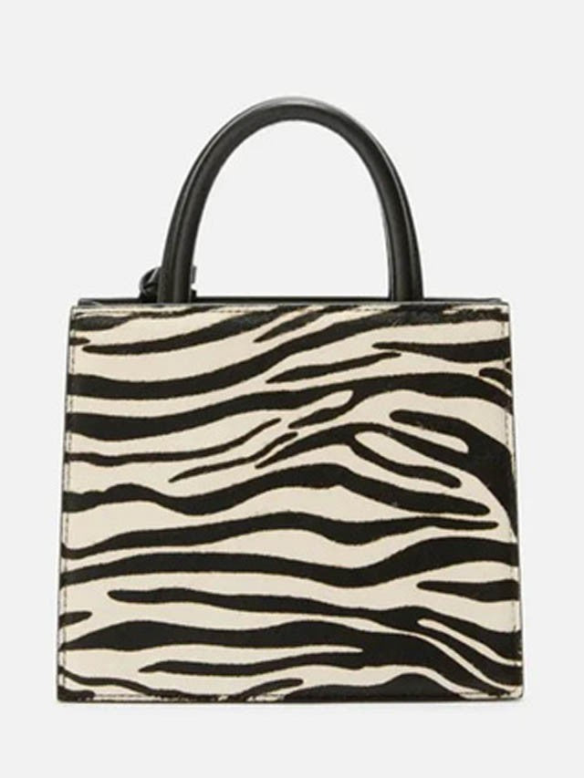 Mc2 Saint Barth Compact Zebra Print Mini Shop Bag