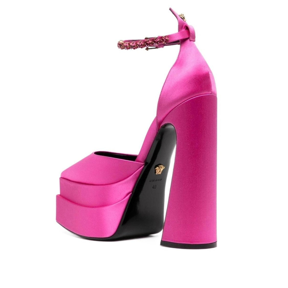 Versace Pink Silk Satin Pumps