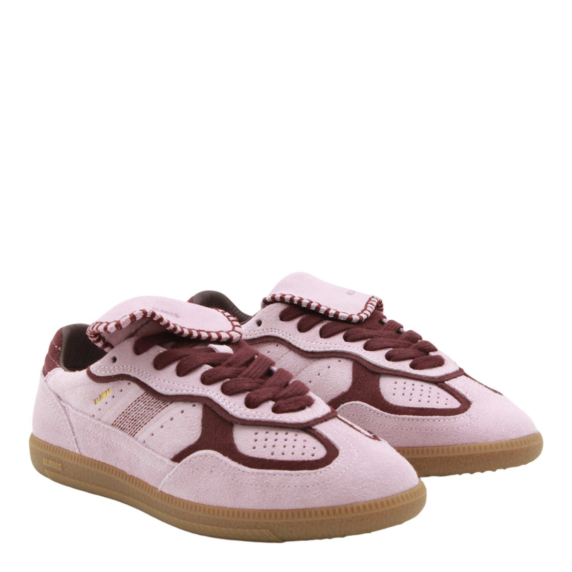 Alohas Soft Suede Sneakers With Burgundy Accents