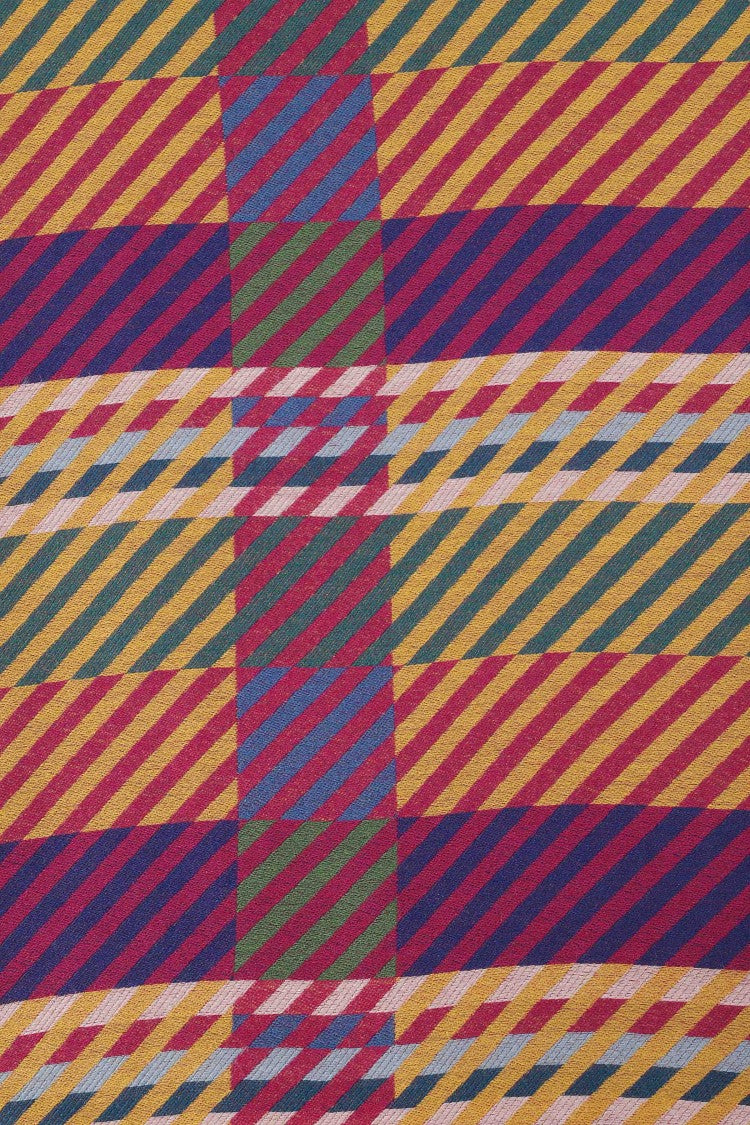 Missoni Purple Two-Tone Striped Fringed Wool Scarf