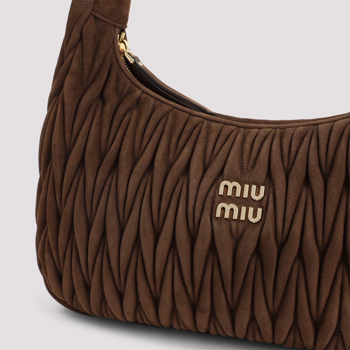 Miu Miu Cocoa Brown Suede Lamb Leather Bag