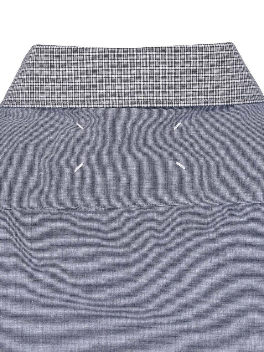 Maison Margiela Blue Cotton Layered Button-Down Shirt