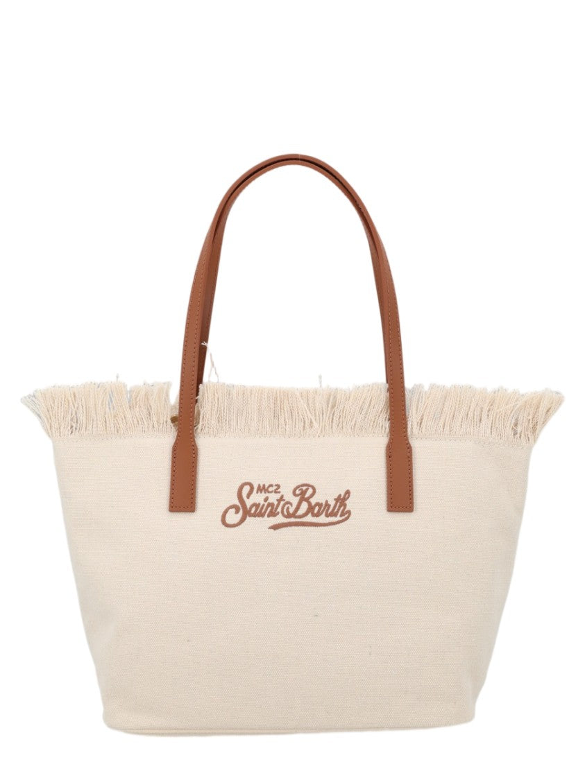 Mc2 Saint Barth Natural City Medium Fringed Tote Bag