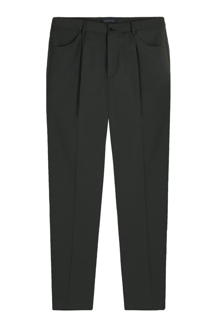 Gazzarrini X Michele Franzese Front Pleat Black Trousers With Tailored Fit