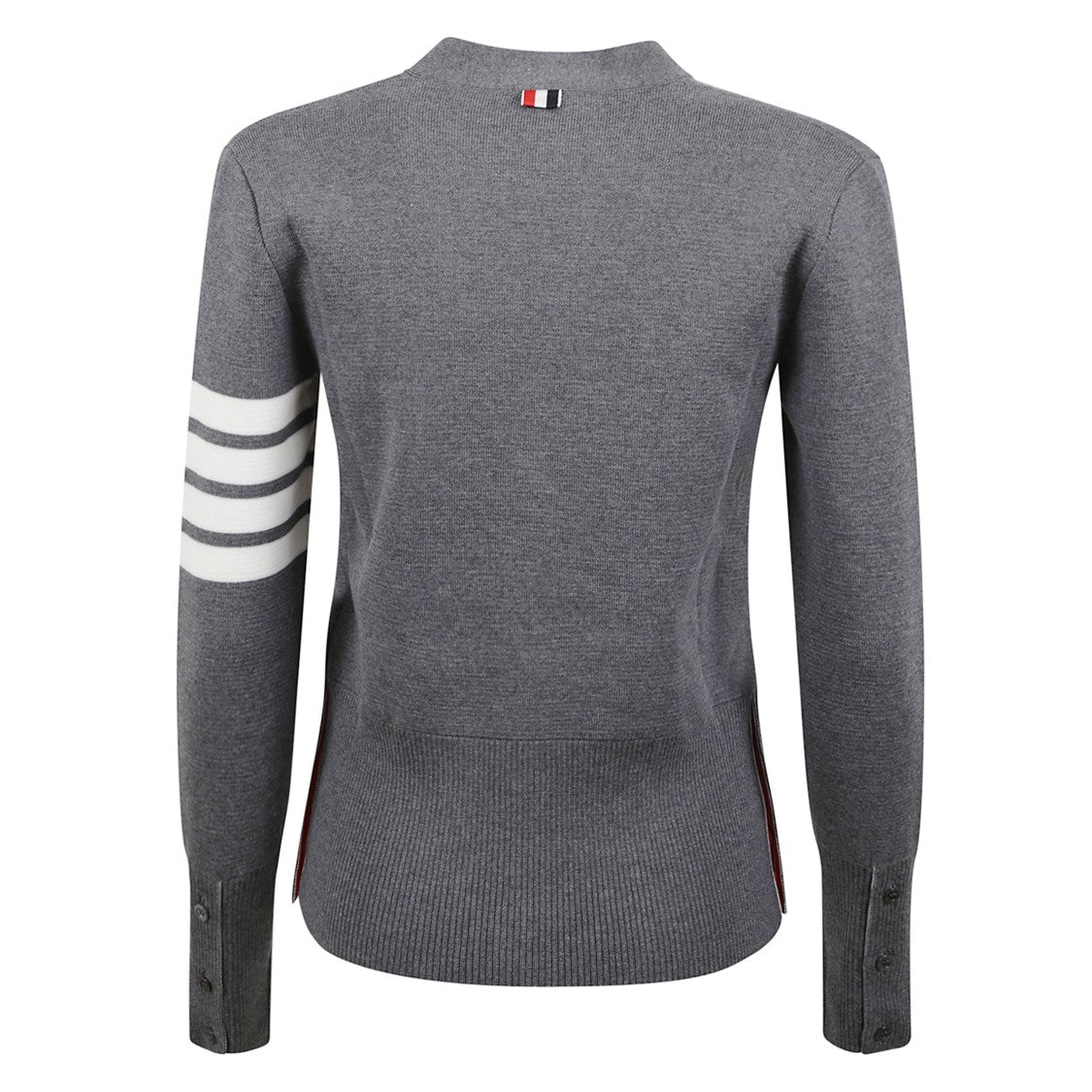 Thom Browne Wool V-Neck Cardigan With Four-Bar Detail