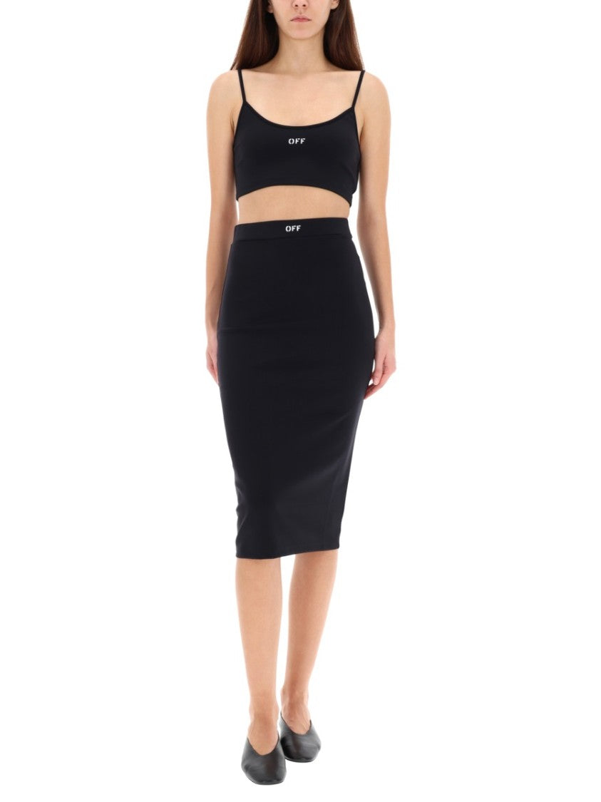 Off-White Fitted Crop Top