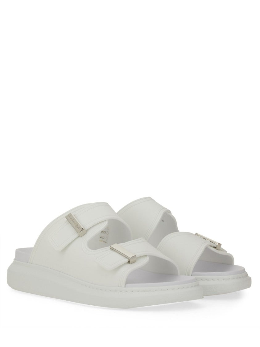Alexander Mcqueen Matte Contoured Footbed Double Buckle Sandals