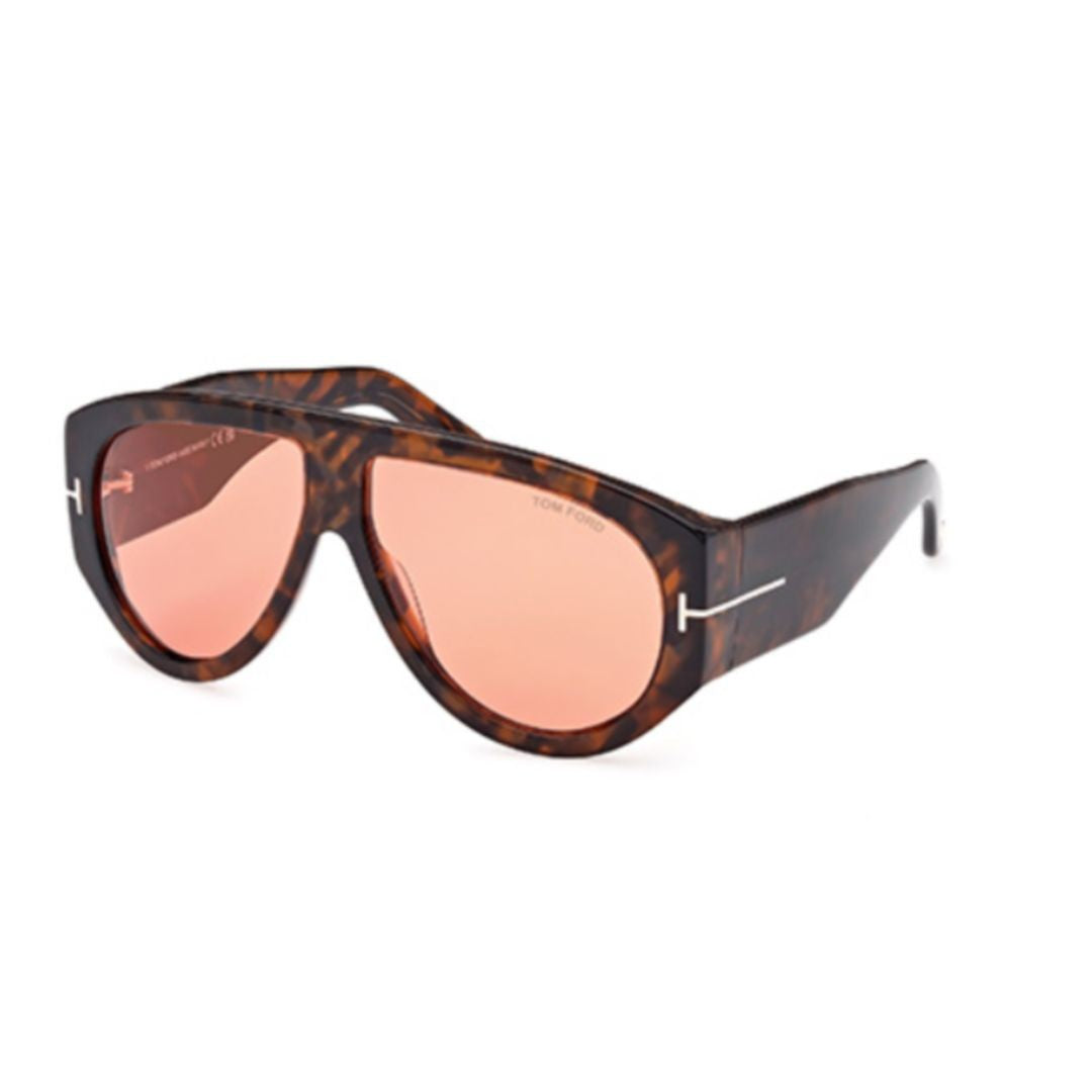 Tom Ford Tortoiseshell Acetate Sunglasses With T-Shaped Metal Detail