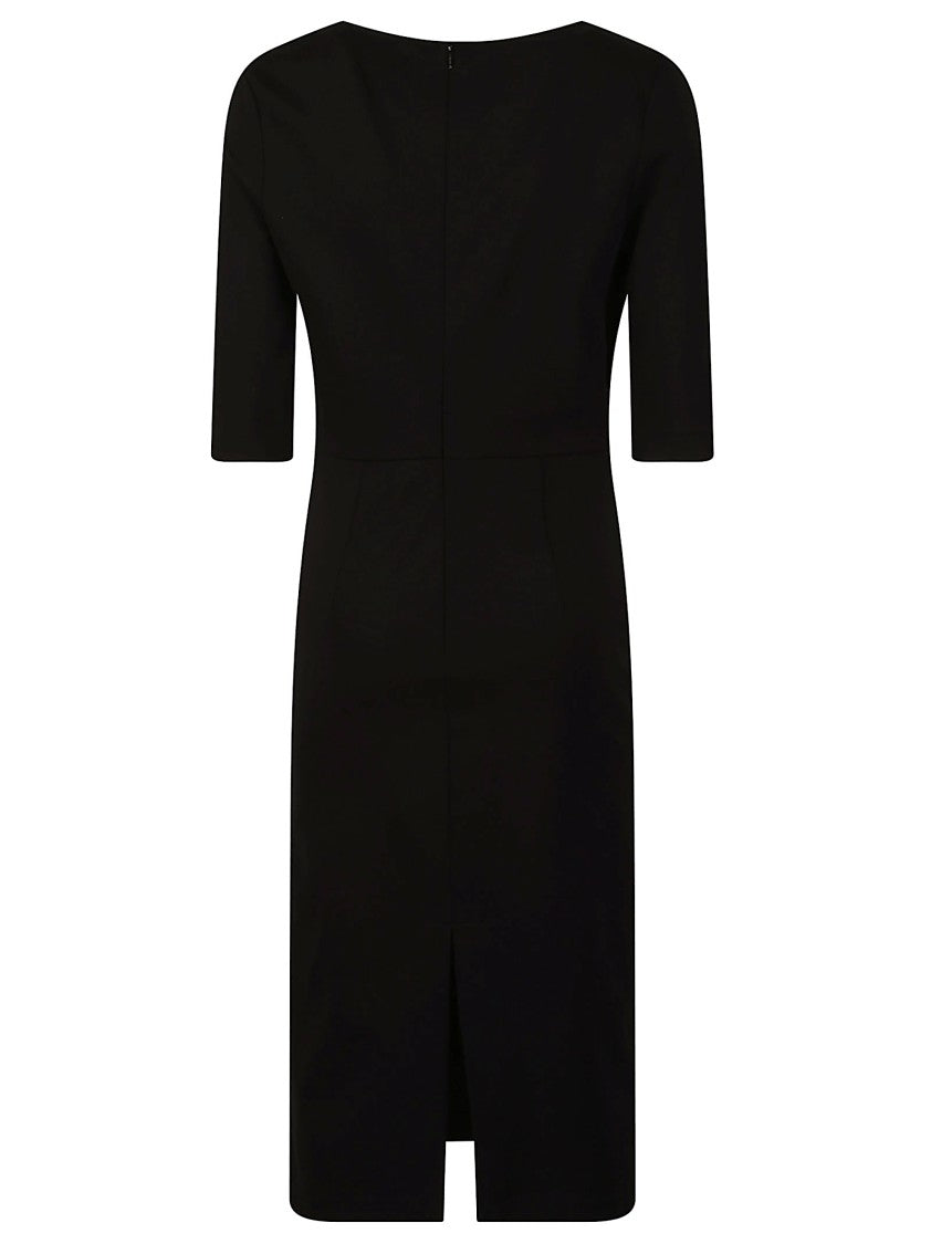 Pinko Achimenes Fitted Black Midi Dress