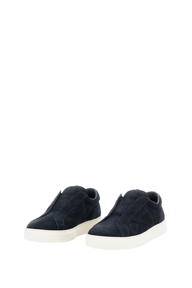 Hogan Blue Suede Leather Slip-On Sneakers