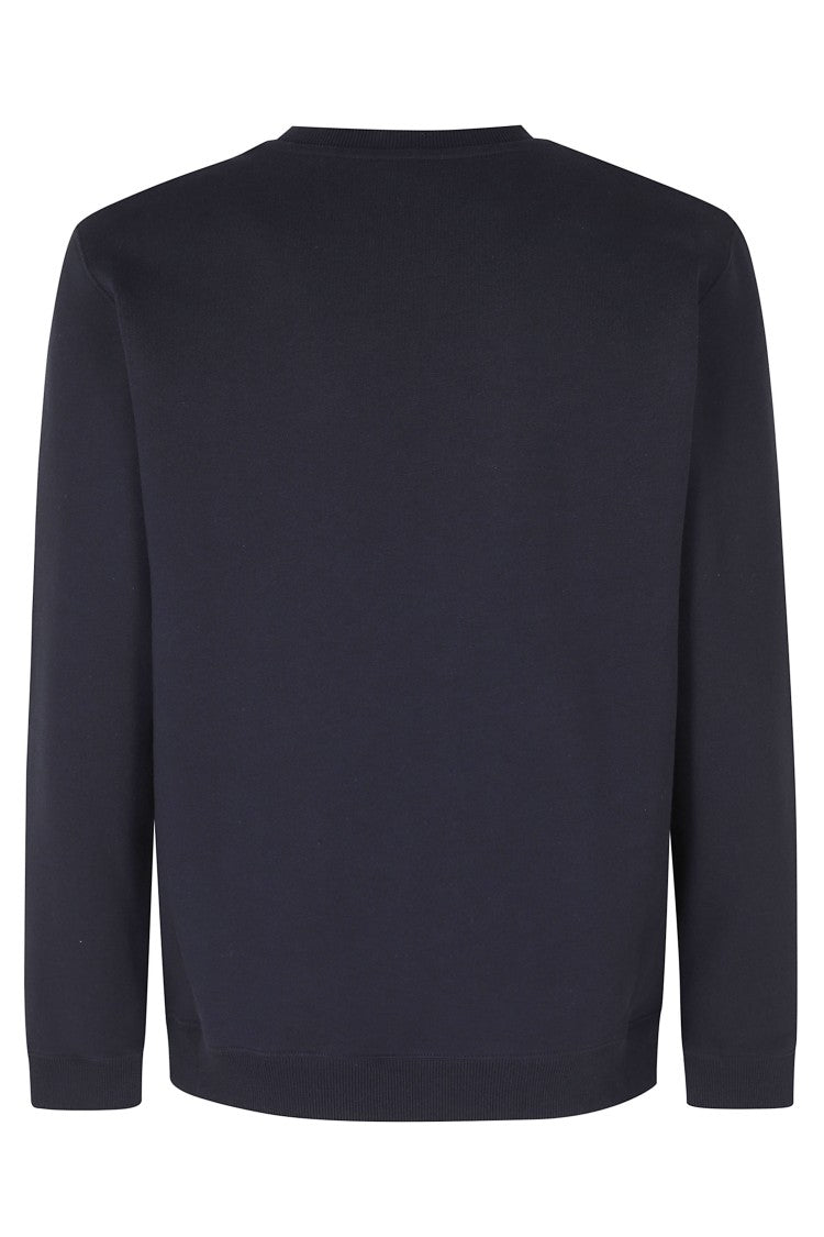 Dondup Blue Logo Patch Fleece-Lined Cotton Sweatshirt