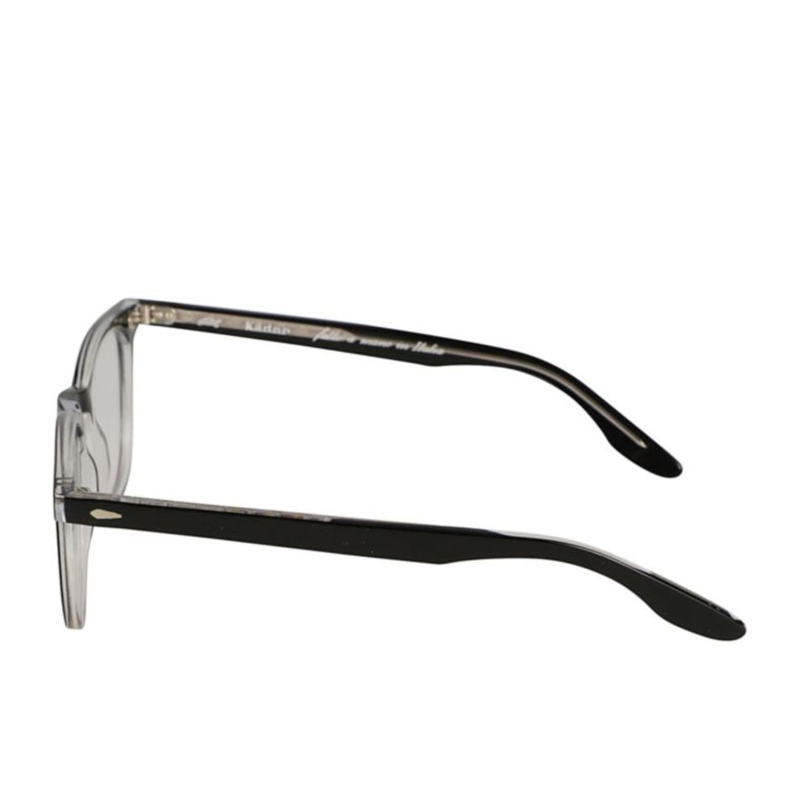 Kador Klark Classic Round Frame Eyeglasses With Translucent Gray Temples