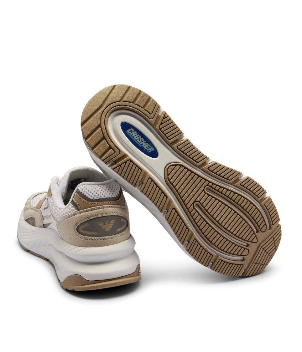 Ea7 Emporio Armani Layered Sneakers With Fabric