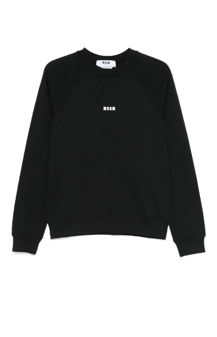 Msgm Black Crew Neckline Sweatshirt