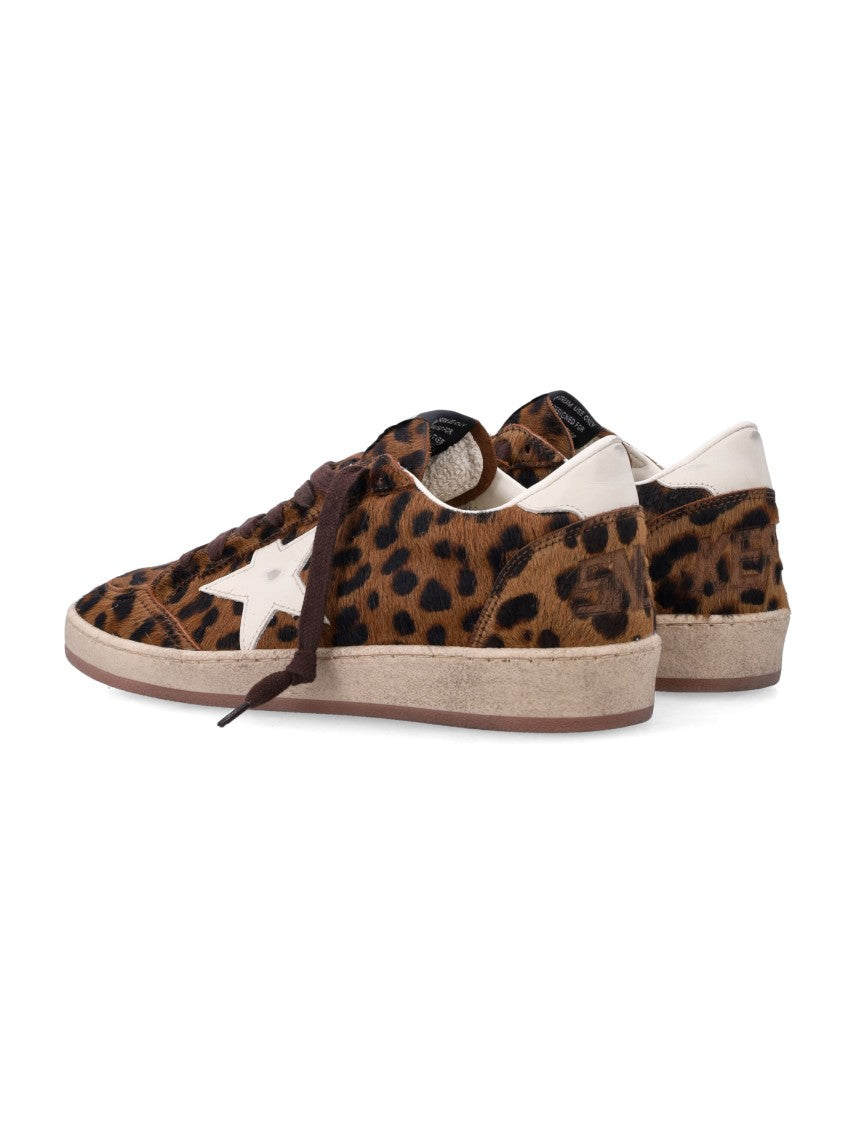 Golden Goose Leopard Print Low-Top Sneakers With Vintage Detailing