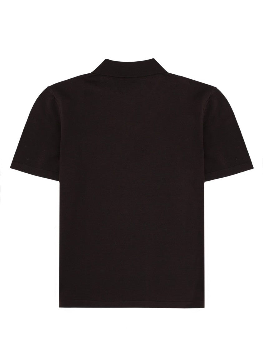 A.P.C. Black Three-Button Chest Pocket Cotton Polo Shirt
