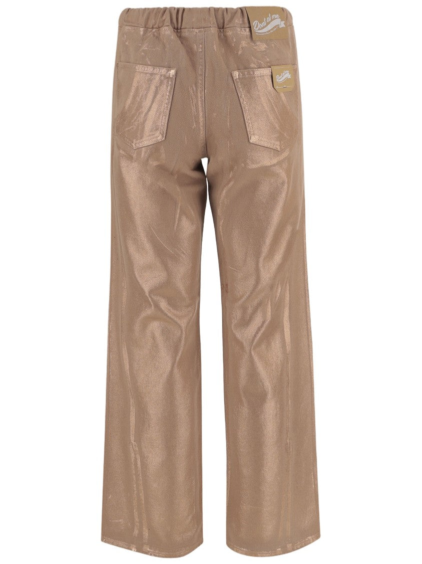 Don't @ Me Wide-Leg Cotton Pants With Adjustable Drawstring