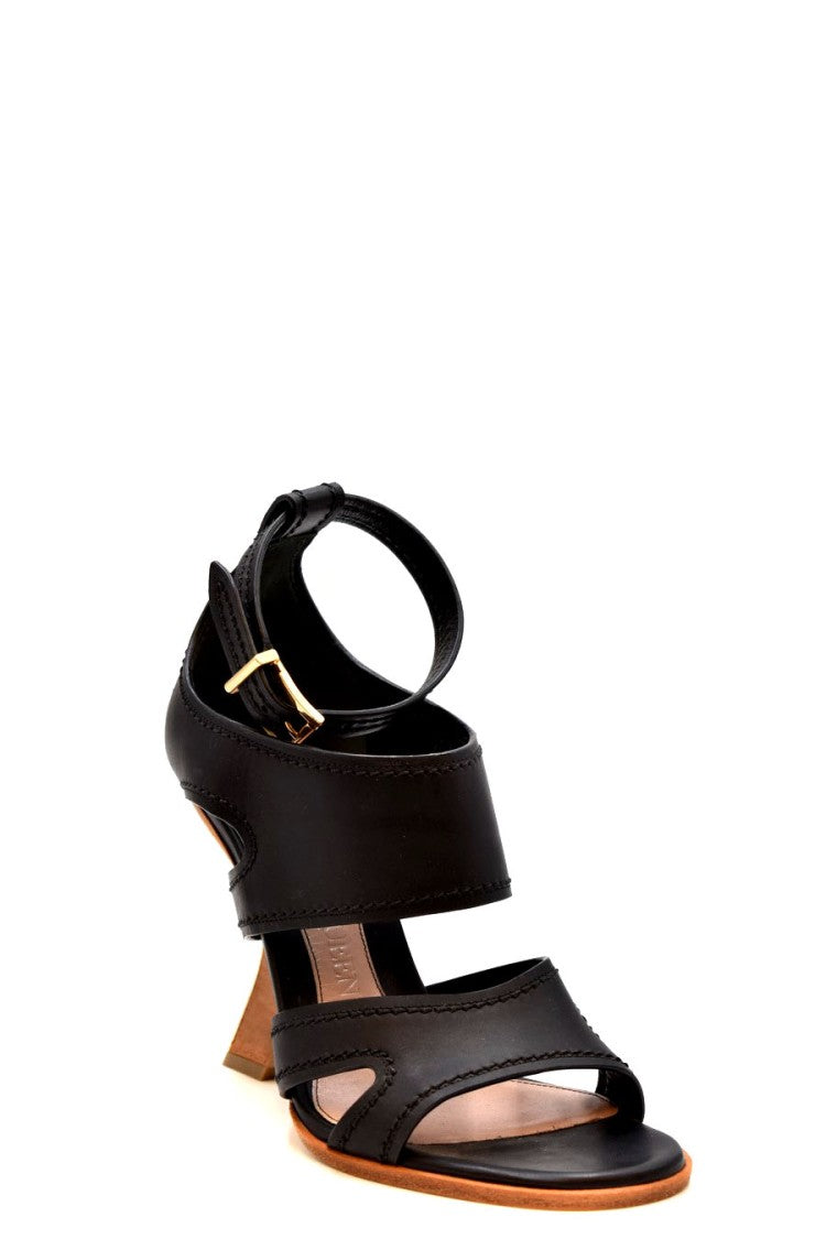 Alexander Mcqueen Black Calf Leather Sandals