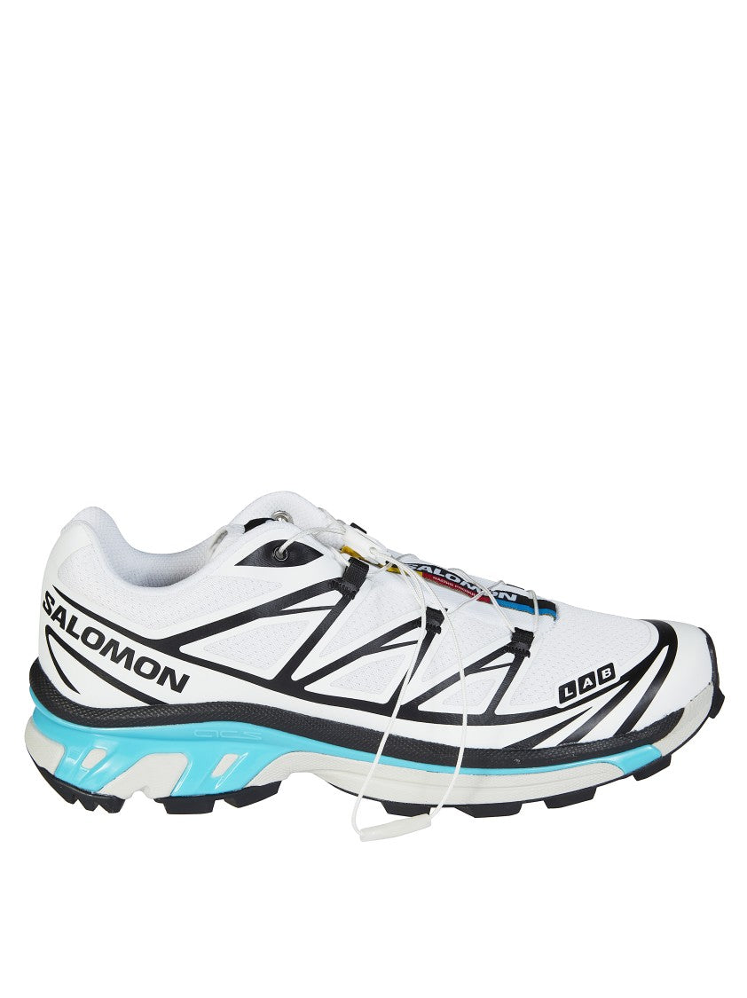 Salomon White Geometric Overlays Cushioned Sneakers