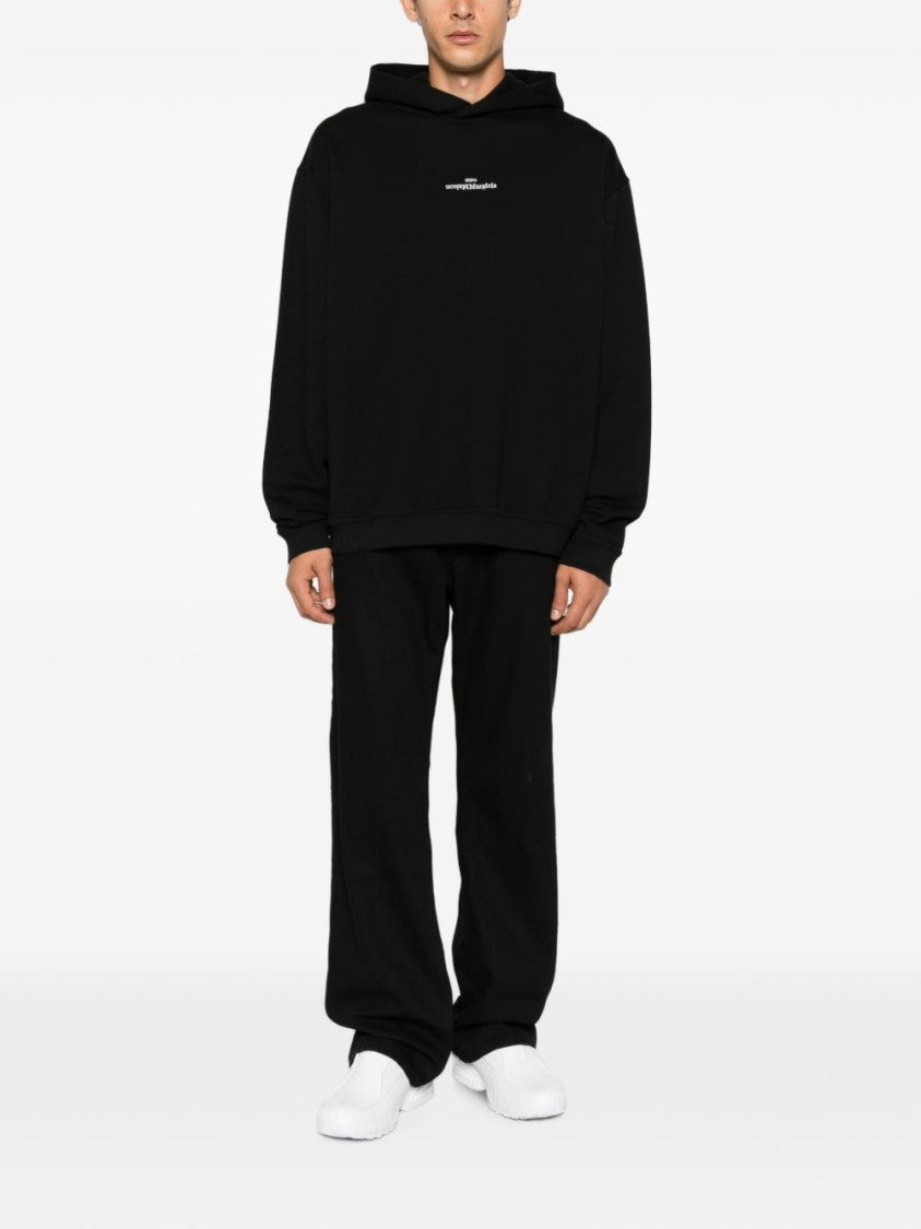 Maison Margiela Black Upside-Down Logo Hoodie