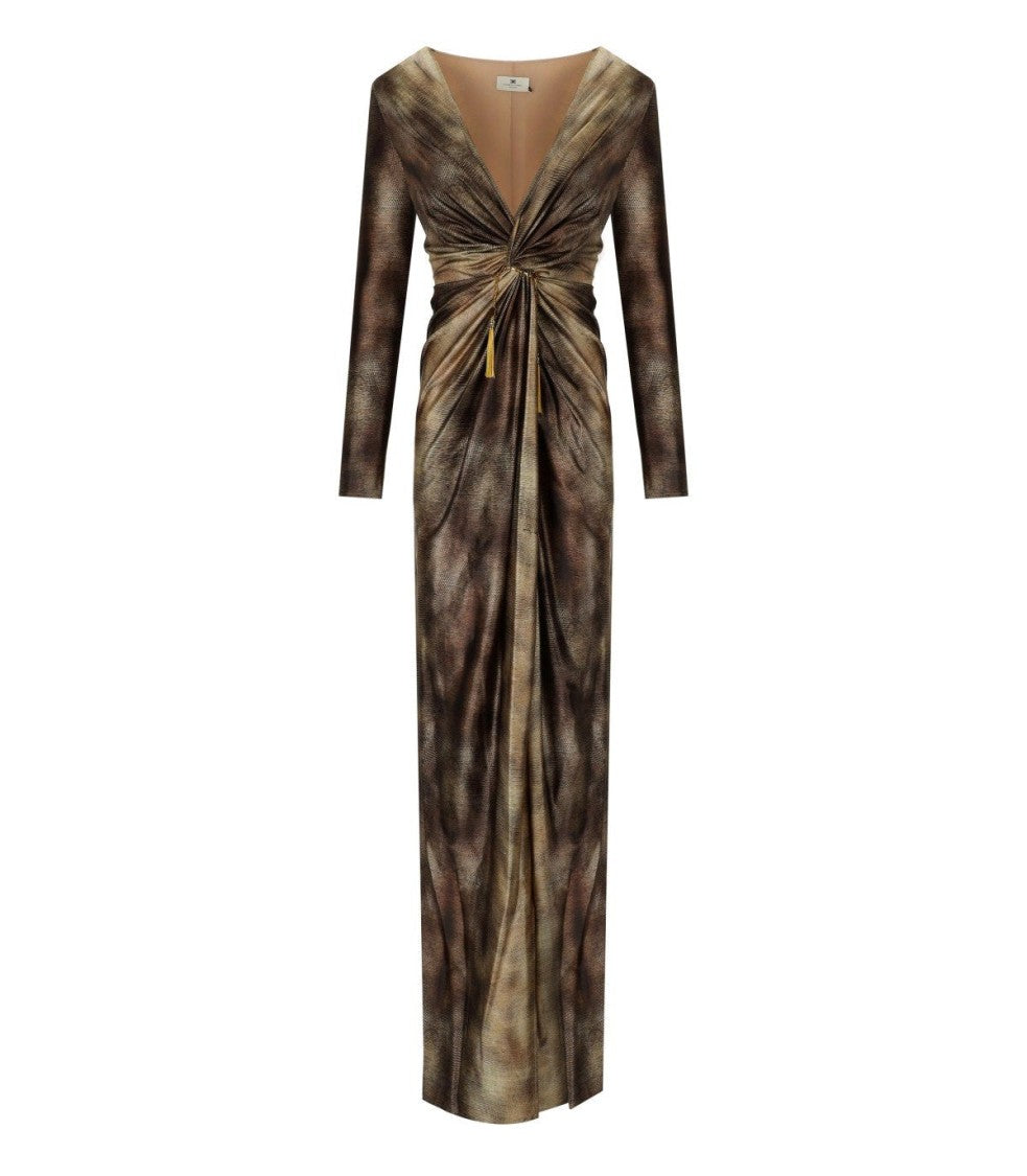 Elisabetta Franchi Red Carpet Lizard Dress
