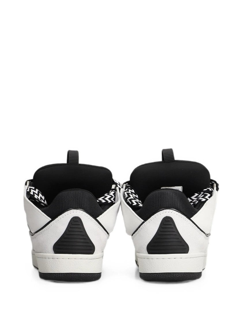 Lanvin Bicolor Low-Top Sneakers With Zigzag Laces