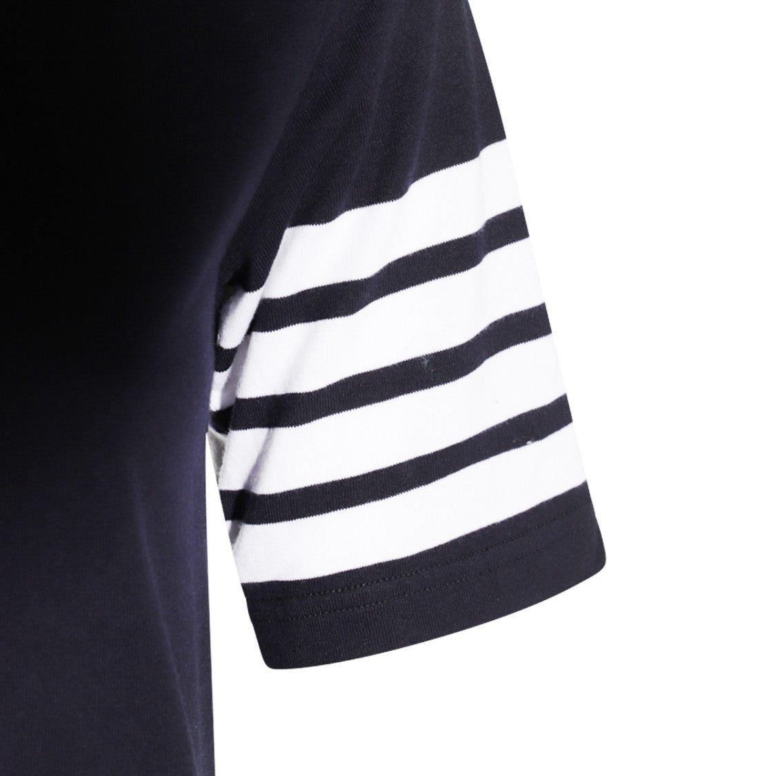 Thom Browne Navy Cotton T-Shirt With Distinctive Stripes