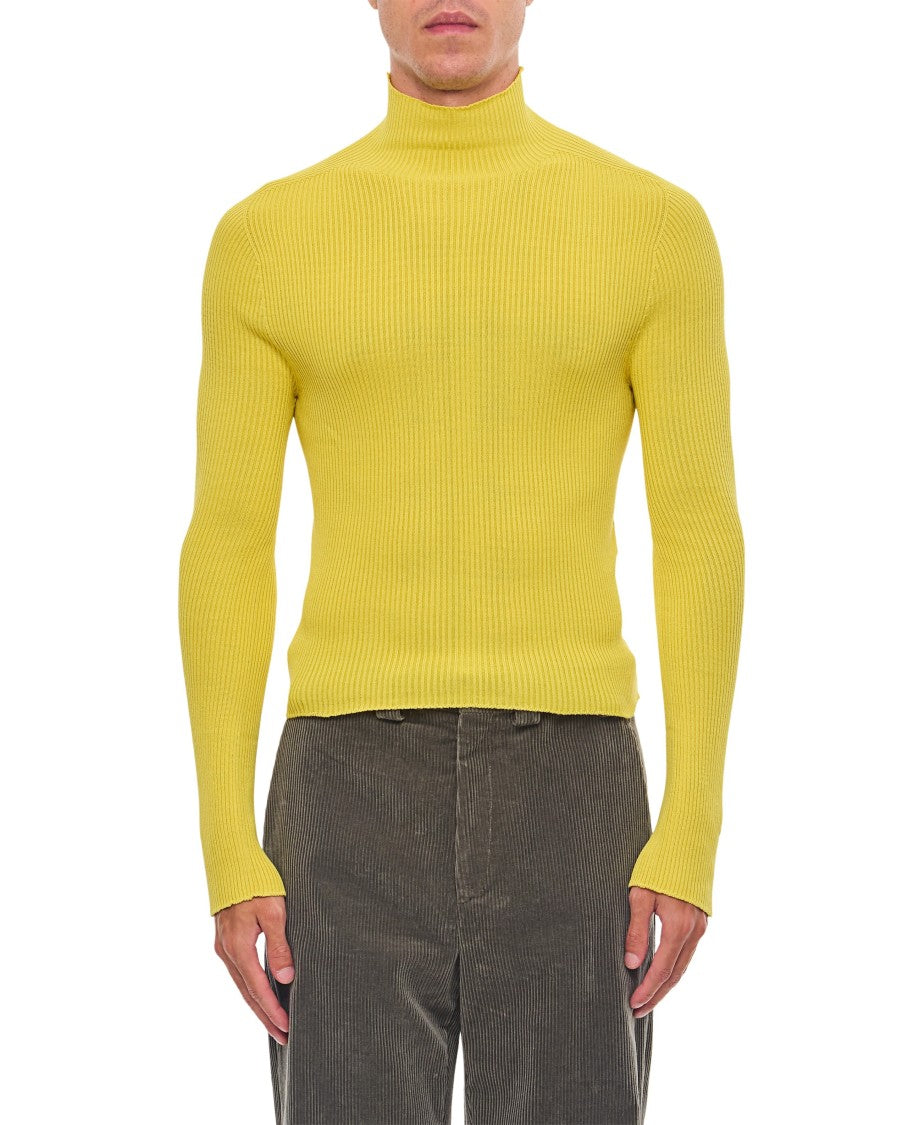 Rier Yellow Ribbed Turtleneck