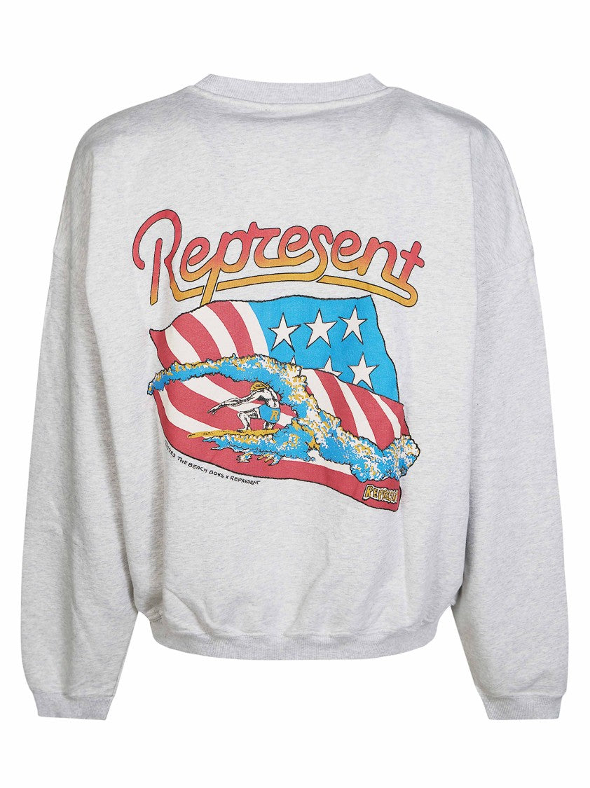 Represent Light Grey Beach Boys Americas Band Graphic Sweater