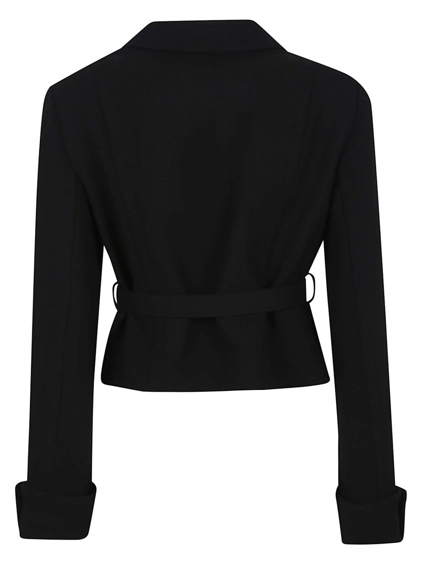 Parosh Cropped Wool Jacket With Turn-Up Cuffs