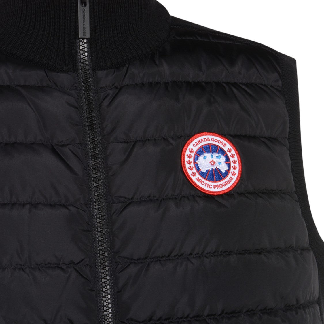 Canada Goose Quilted Padded Black Vest With High Ribbed Collar