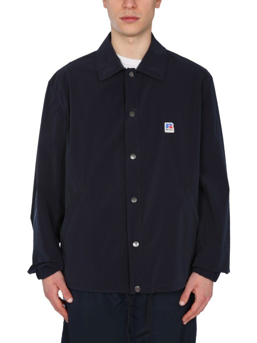Boss Relaxed Fit Jacket With X Russell Athletic Emblem