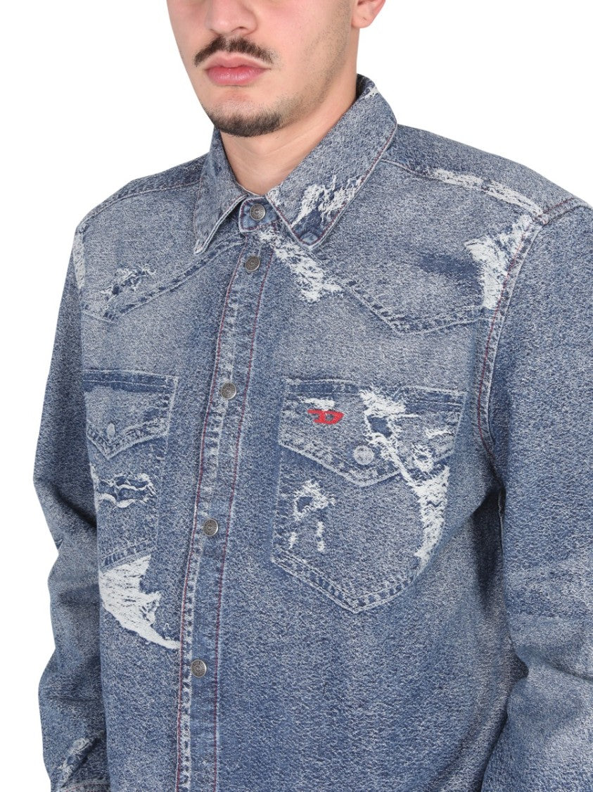 Diesel Distressed Denim Shirt