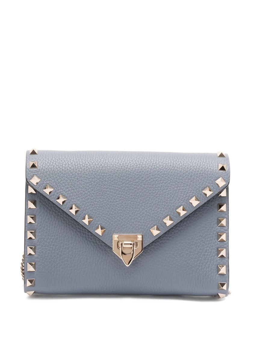 Valentino Blue Structured Studded Envelope Mini Bag