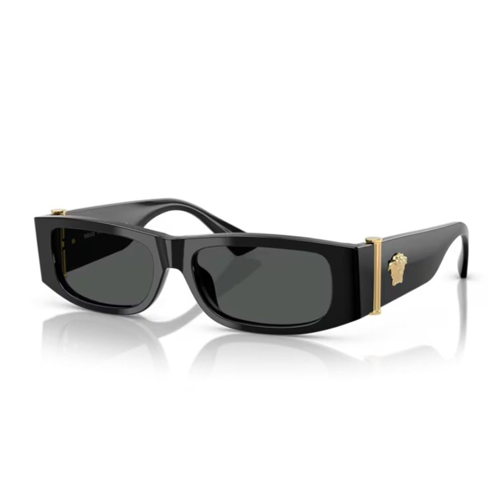 Versace 0Ve4476u Medusa Glam Medusa Glam Rectangular Black Acetate Sunglasses