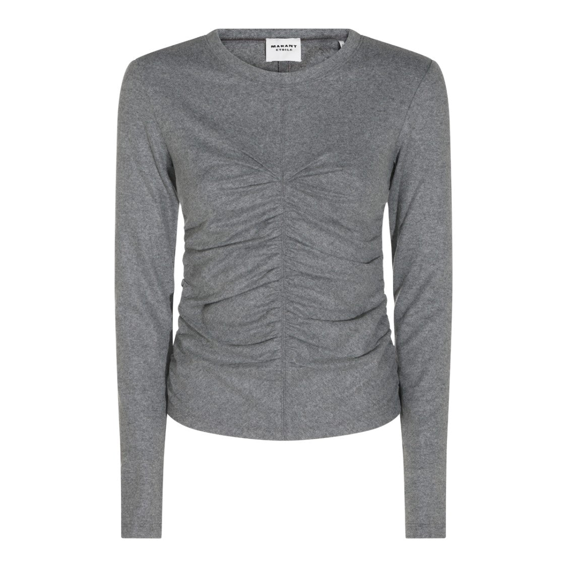 Isabel Marant Étoile Grey Draped Round-Collar Top