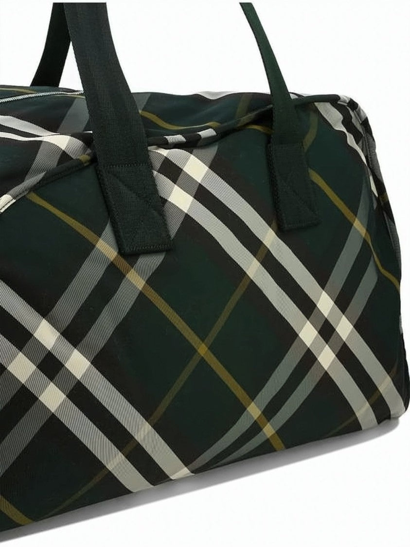 Burberry Large Plaid Tote Bag With Sturdy Handles